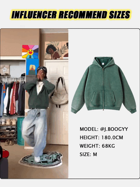 INFLATION Washed Distressed Fleece Zip Up Hoodies