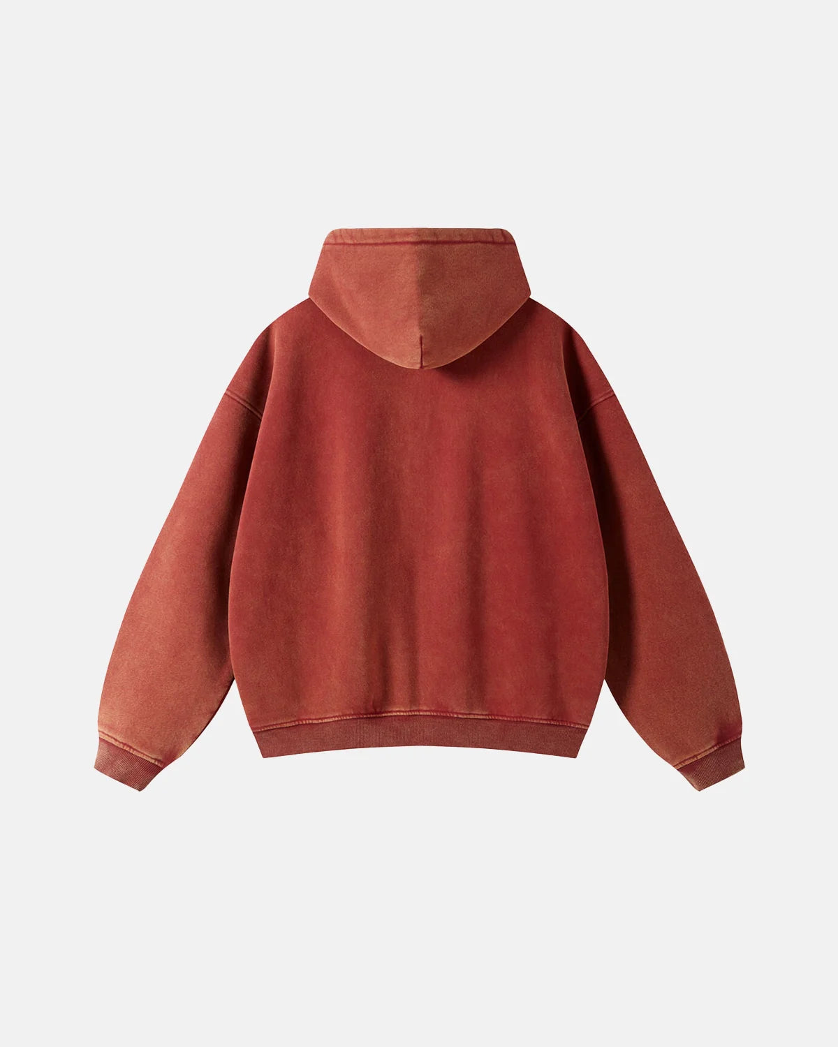 INFLATION Washed Distressed Fleece Zip Up Hoodies