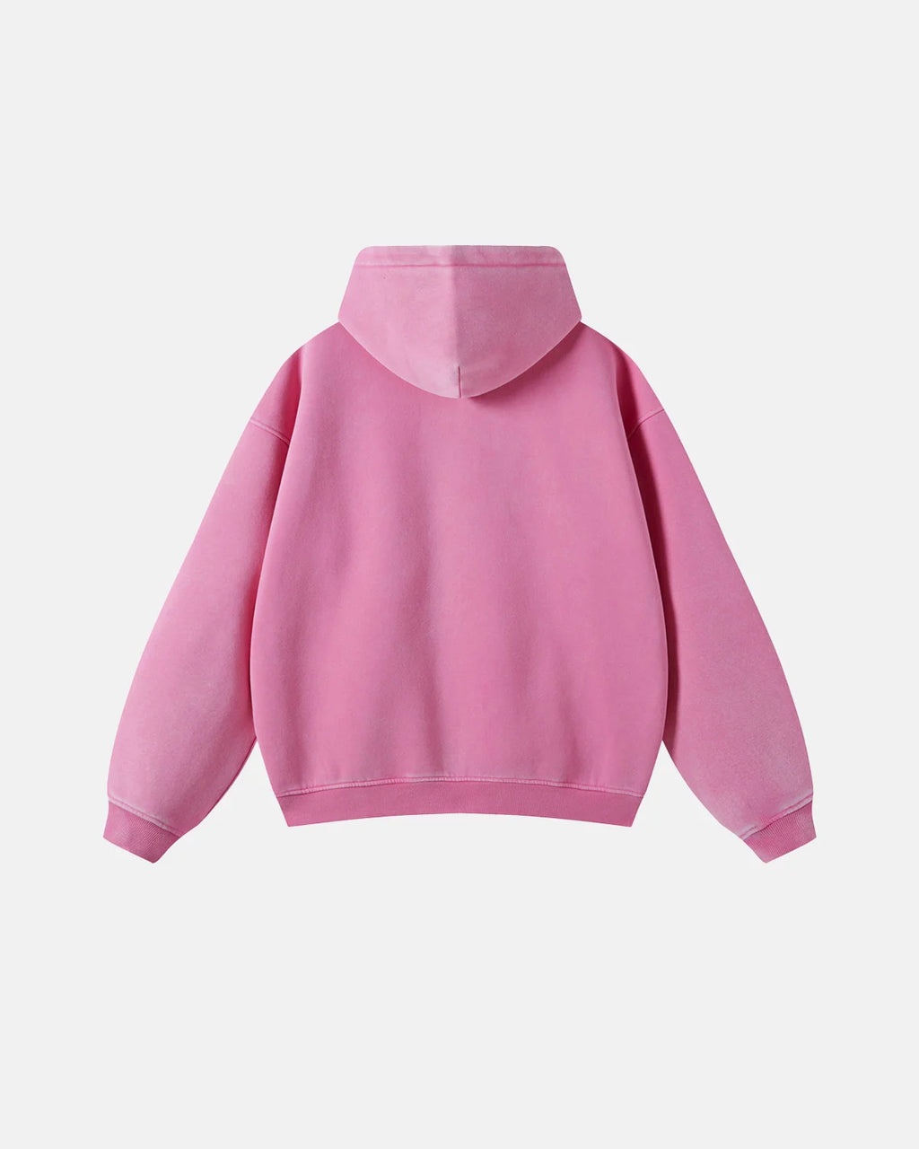 INFLATION Washed Distressed Fleece Zip Up Hoodies