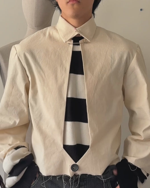 Necktie Cutout Jacket